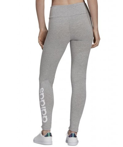 Women's Linear-Logo Full Length Leggings XS-4X Medium Grey Heather/white $23.20 Pants