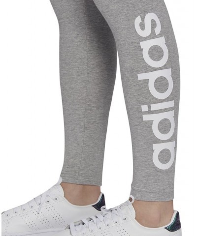 Women's Linear-Logo Full Length Leggings XS-4X Medium Grey Heather/white $23.20 Pants