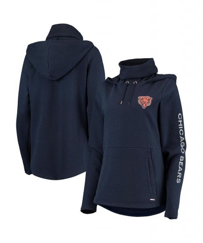 Women's Navy Chicago Bears Amelia Turtleneck Pullover Hoodie Navy $43.34 Sweatshirts