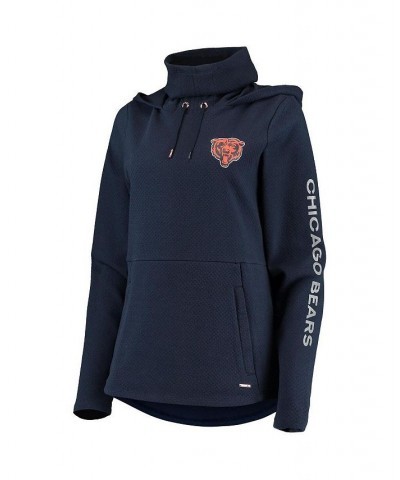 Women's Navy Chicago Bears Amelia Turtleneck Pullover Hoodie Navy $43.34 Sweatshirts