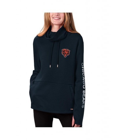 Women's Navy Chicago Bears Amelia Turtleneck Pullover Hoodie Navy $43.34 Sweatshirts