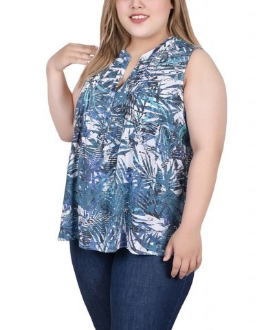 Plus Size Sleeveless Pintucked Blouse White Palmbract $14.35 Tops