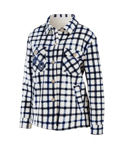 Women's Oatmeal Toronto Maple Leafs Plaid Button-Up Shirt Jacket Oatmeal $47.69 Jackets