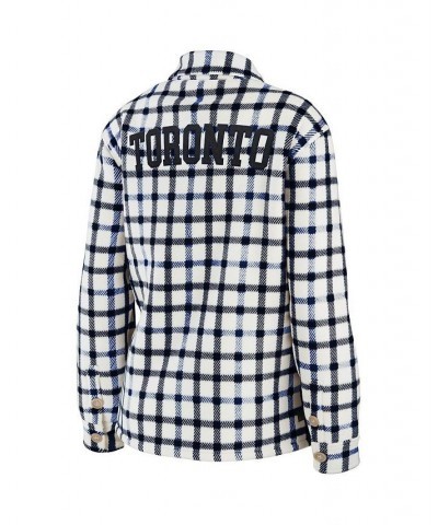 Women's Oatmeal Toronto Maple Leafs Plaid Button-Up Shirt Jacket Oatmeal $47.69 Jackets