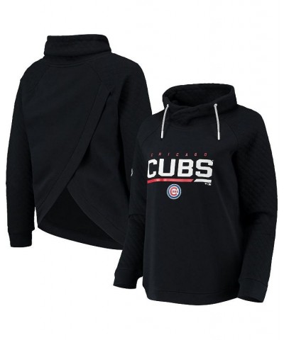 Women's Black Chicago Cubs Vega Funnel Neck Raglan Pullover Sweatshirt Black $42.00 Sweatshirts