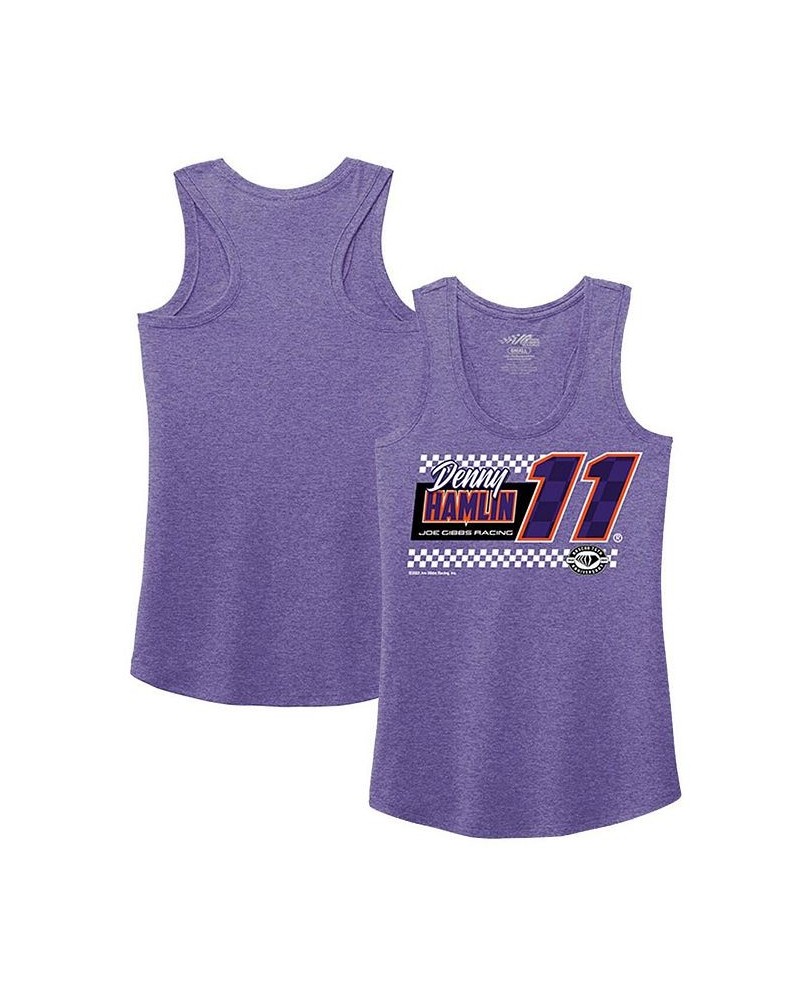 Women's Heather Purple Denny Hamlin Racerback Tank Top Heather Purple $17.22 Tops