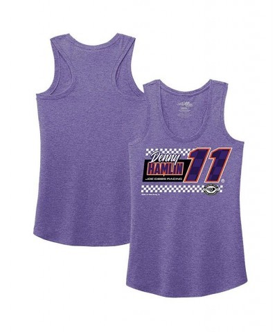 Women's Heather Purple Denny Hamlin Racerback Tank Top Heather Purple $17.22 Tops