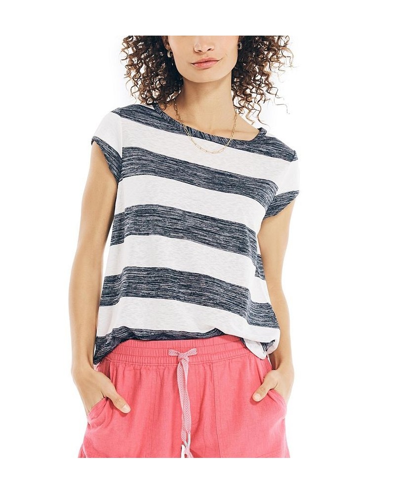 Women's Scoop-Neck Keyhole Top Navy Seas $19.11 Tops