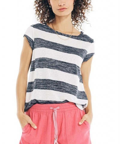 Women's Scoop-Neck Keyhole Top Navy Seas $19.11 Tops