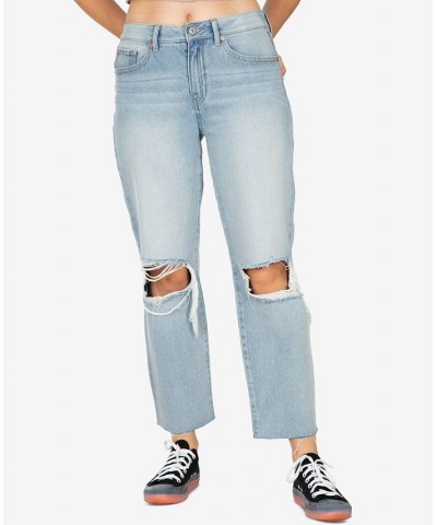 Juniors' Straight-Leg Ripped Jeans Indigo Medium $11.80 Jeans