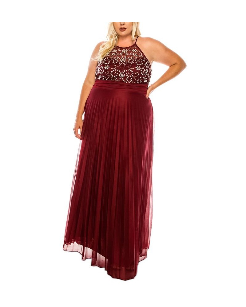 Trendy Plus Size Beaded-Bodice Gown Wne/wne/ab $55.13 Dresses