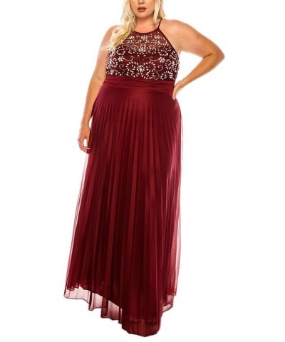 Trendy Plus Size Beaded-Bodice Gown Wne/wne/ab $55.13 Dresses