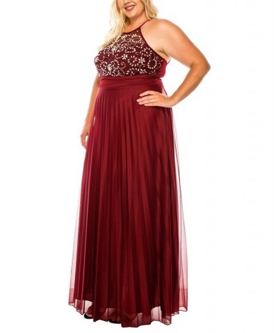 Trendy Plus Size Beaded-Bodice Gown Wne/wne/ab $55.13 Dresses