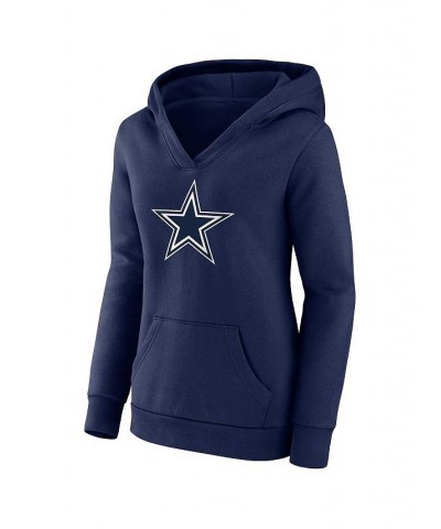 Women's Branded Dak Prescott Navy Dallas Cowboys Player Icon Name and Number V-Neck Pullover Hoodie $41.65 Sweatshirts