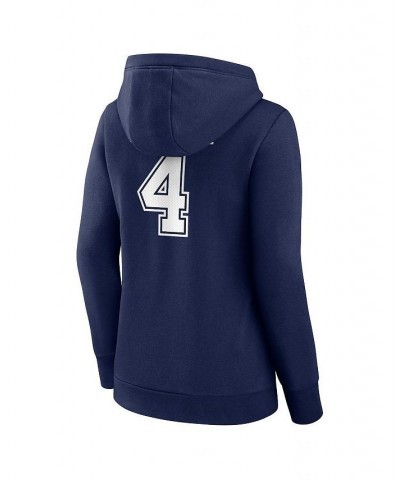 Women's Branded Dak Prescott Navy Dallas Cowboys Player Icon Name and Number V-Neck Pullover Hoodie $41.65 Sweatshirts