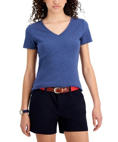 Women's V-Neck T-Shirt Indigo Heather $19.32 Tops