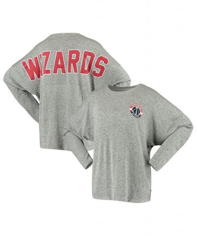 Women's Washington Wizards Cozy Spirit Jersey Tri-Blend Dolman Long Sleeve T-shirt Heathered Gray $37.95 Tops