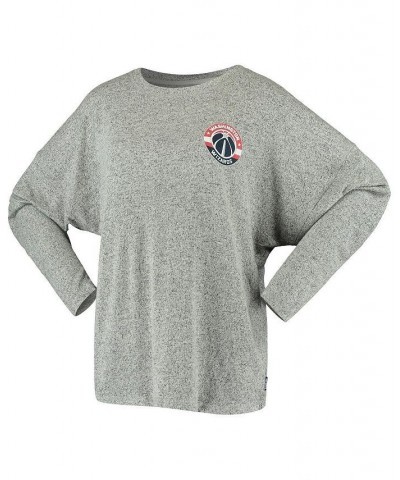 Women's Washington Wizards Cozy Spirit Jersey Tri-Blend Dolman Long Sleeve T-shirt Heathered Gray $37.95 Tops