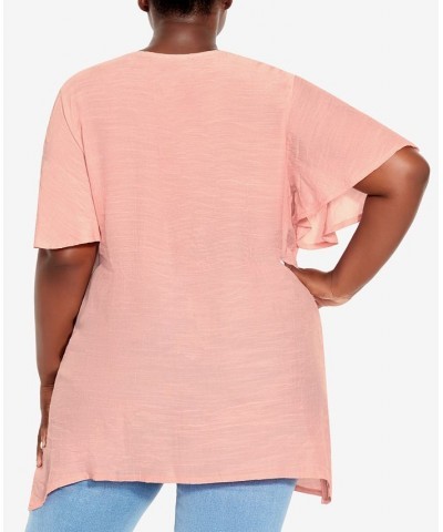 Plus Size Mylah Layer Tunic Top Pink $24.27 Tops