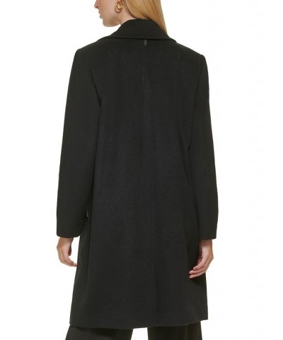 Women's Petite Button-Front Zip-Pocket Walker Coat Black $74.00 Coats