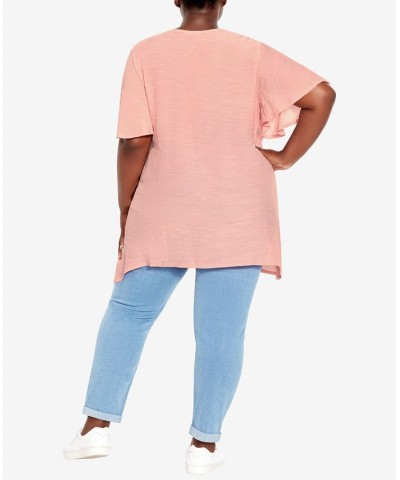 Plus Size Mylah Layer Tunic Top Pink $24.27 Tops