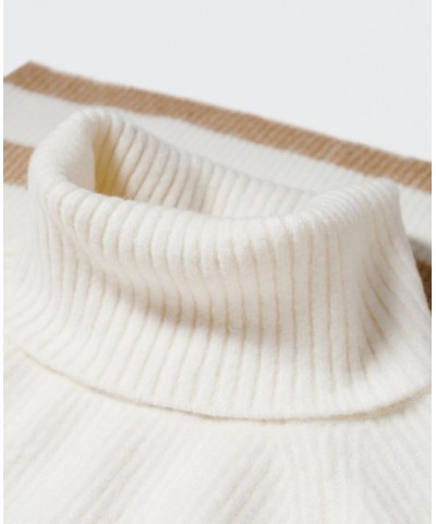 Women's Striped Turtleneck Sweater Tan/Beige $35.00 Sweaters