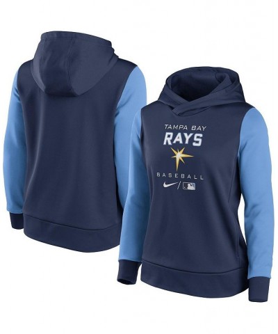 Women's Navy Light Blue Tampa Bay Rays Authentic Collection Pullover Hoodie Navy, Light Blue $40.50 Sweatshirts