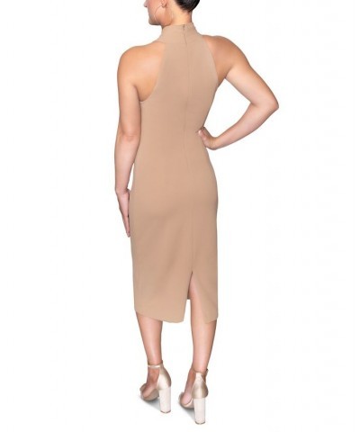 Halter Sheath Dress Tan $36.89 Dresses