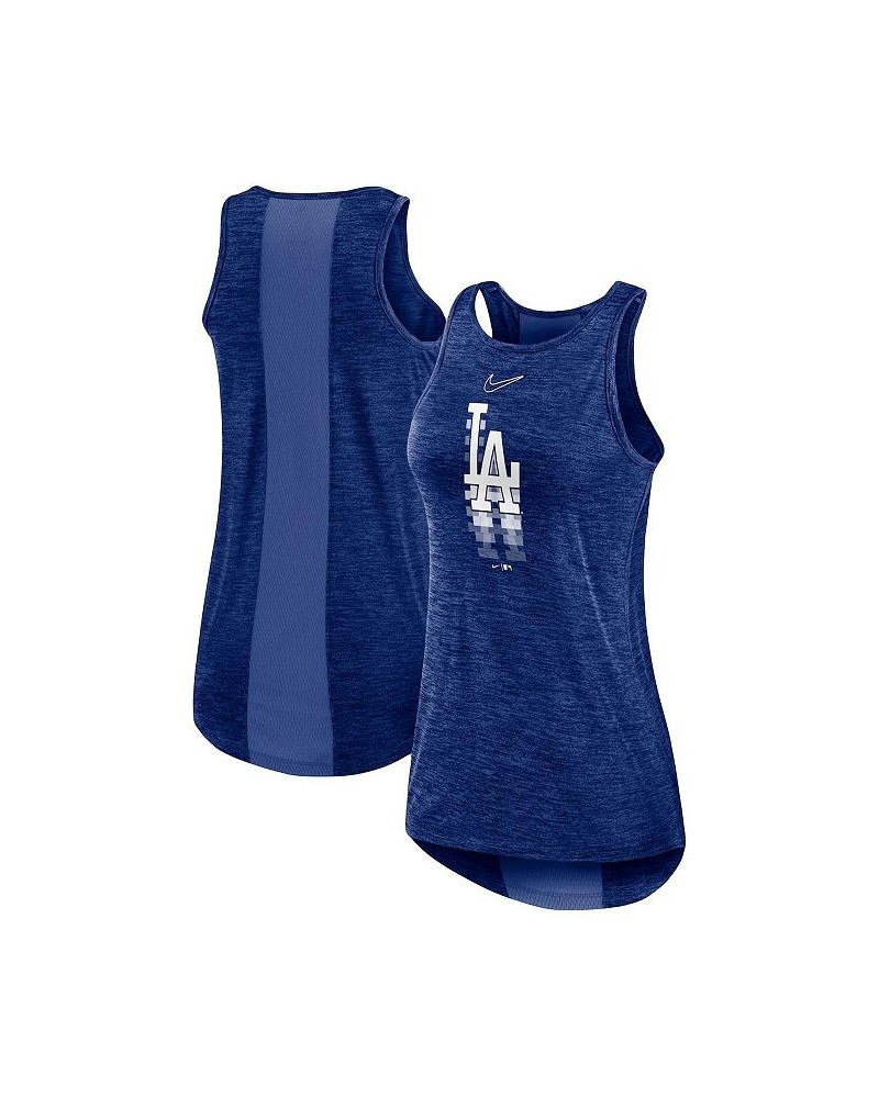 Women's Royal Los Angeles Dodgers Logo Fade High Neck Performance Tank Top Royal $20.50 Tops