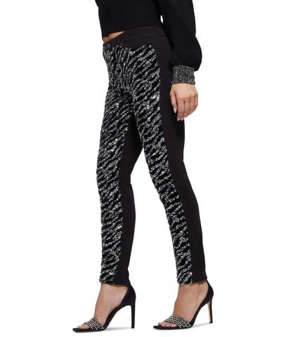 Women's 1981 Tiger Sequin Skinny Jeans Glam Tiger Silver $78.32 Jeans