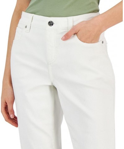 Women's Mid-Rise Ripped Kick Flare Jeans Washed White $22.50 Jeans