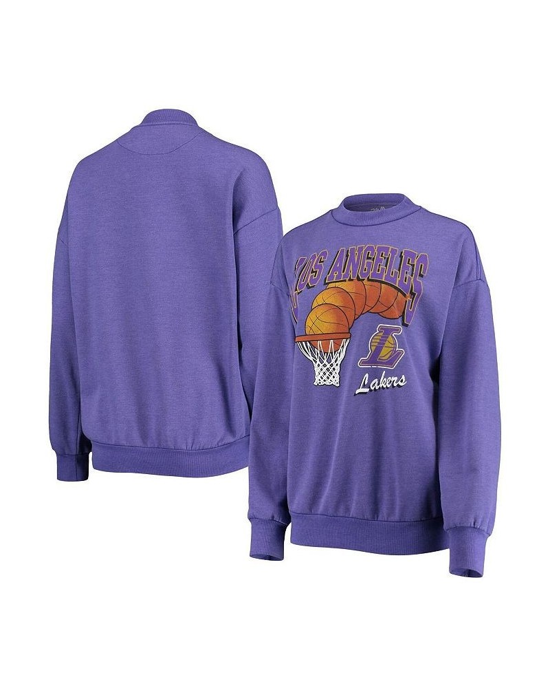 Women's Threads Purple Los Angeles Lakers Bank Shot Pullover Tri-Blend Sweatshirt Purple $44.10 Sweatshirts