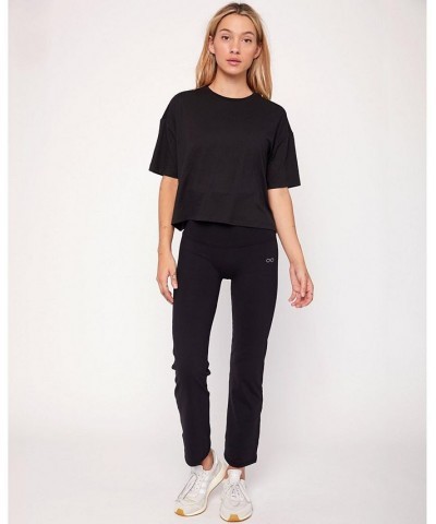 Cozy Boxy Tee Short Sleeve for Women Black $27.20 Tops