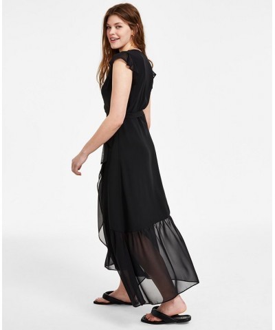 Maxi Wrap Dress P/XS-4X Deep Black $21.39 Dresses