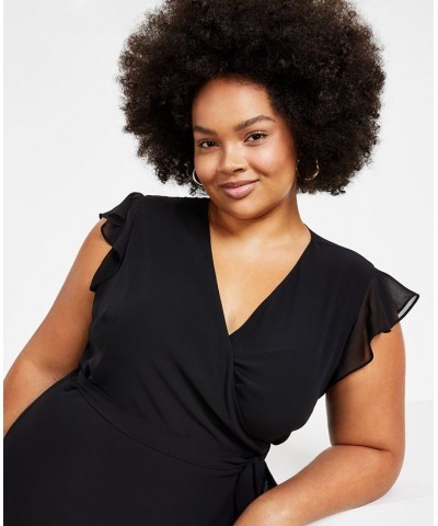 Maxi Wrap Dress P/XS-4X Deep Black $21.39 Dresses