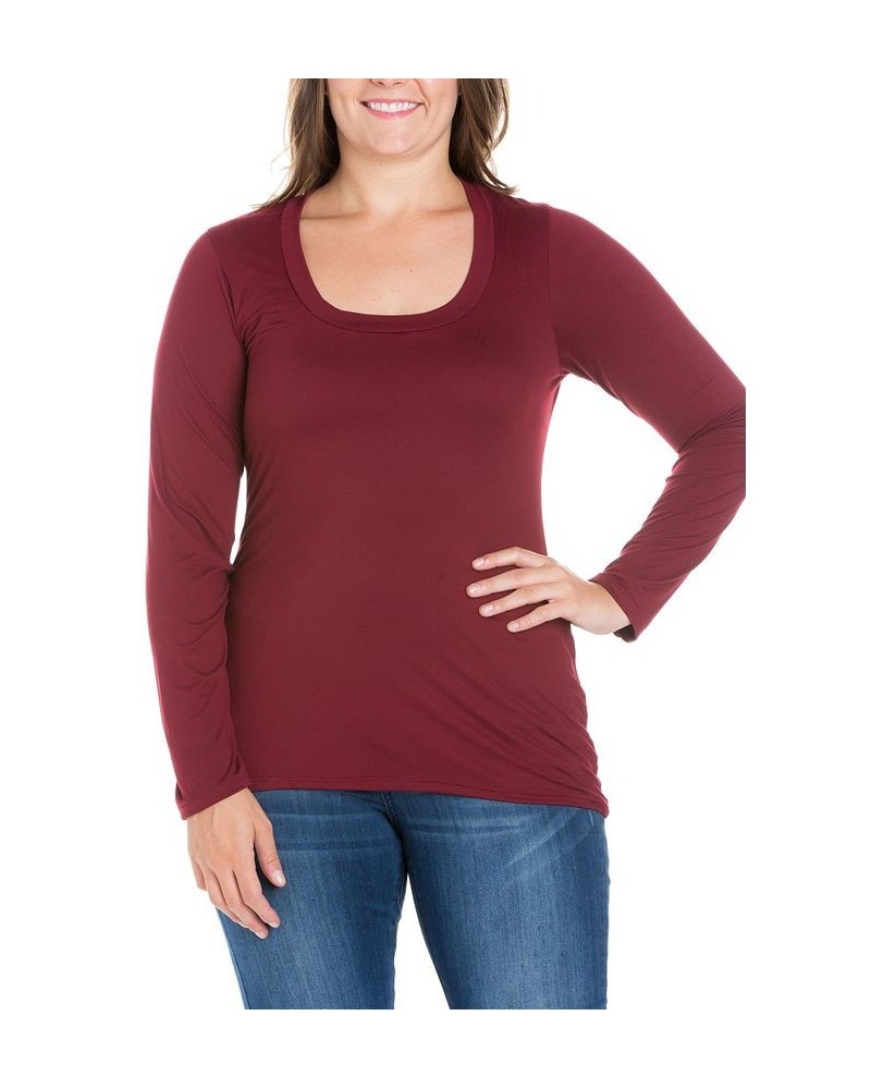 Women's Plus Size Long Sleeves T-Shirt Purple $30.00 Tops