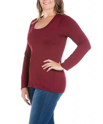 Women's Plus Size Long Sleeves T-Shirt Purple $30.00 Tops