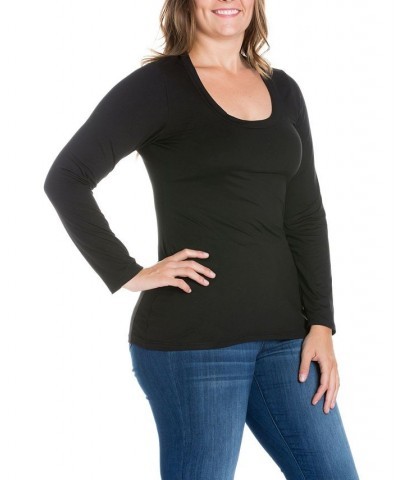 Women's Plus Size Long Sleeves T-Shirt Purple $30.00 Tops