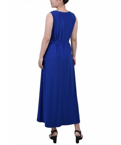 Petite Ankle Length Sleeveless Dress Blue $18.13 Dresses