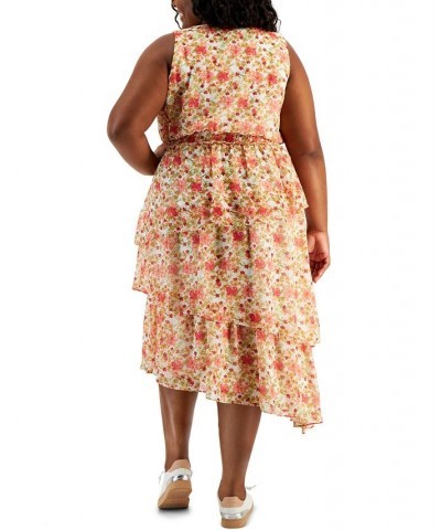 Plus Size Floral-Print Tiered Midi Dress Ivory Carnation $73.01 Dresses