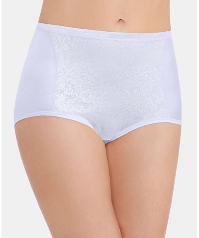 Women's Smoothing Comfort with Lace Brief Underwear Star White $11.31 Panty