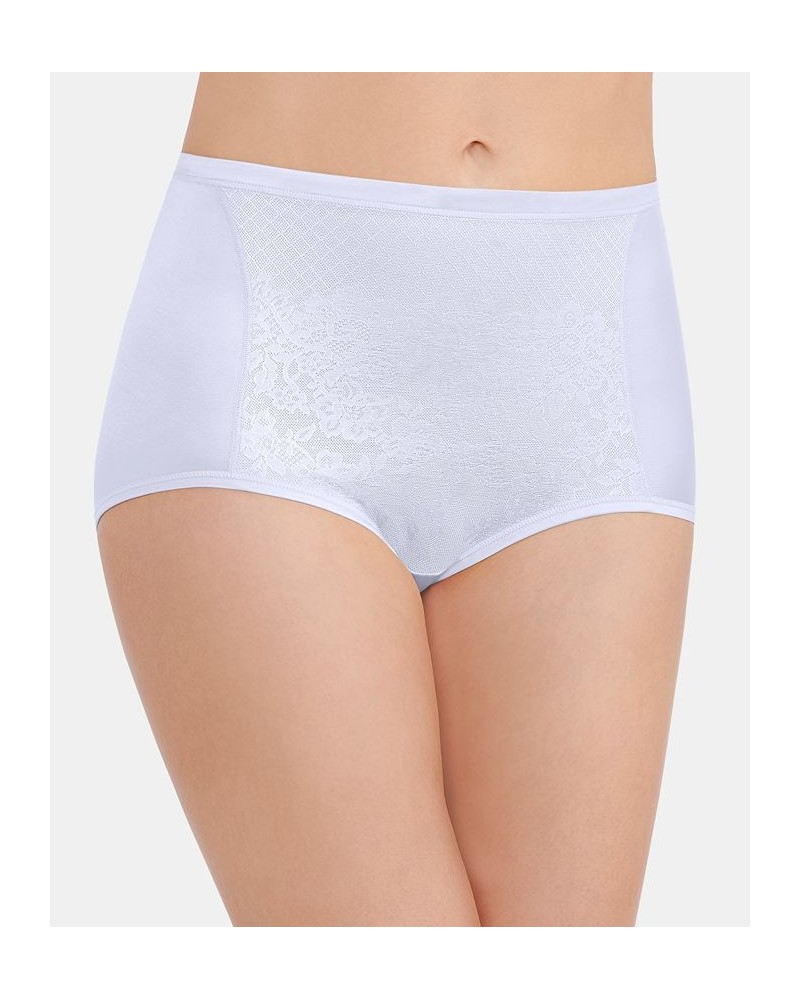 Women's Smoothing Comfort with Lace Brief Underwear Star White $11.31 Panty