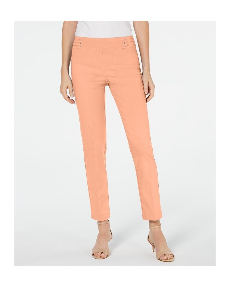 Studded Pull-On Tummy Control Pants Regular and Short Lengths Peach Pearl $15.20 Pants