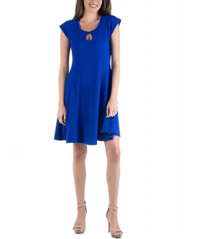 Sleeveless Skater Pleated Mini Dress with Pockets Blue $22.39 Dresses