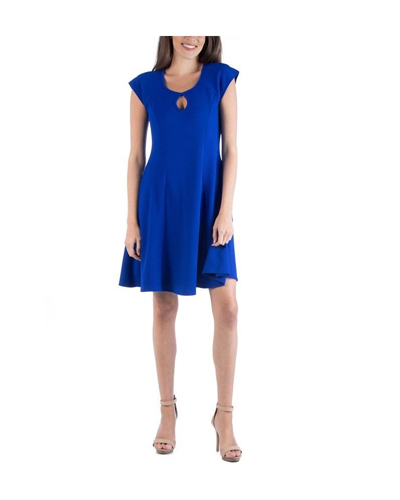 Sleeveless Skater Pleated Mini Dress with Pockets Blue $22.39 Dresses