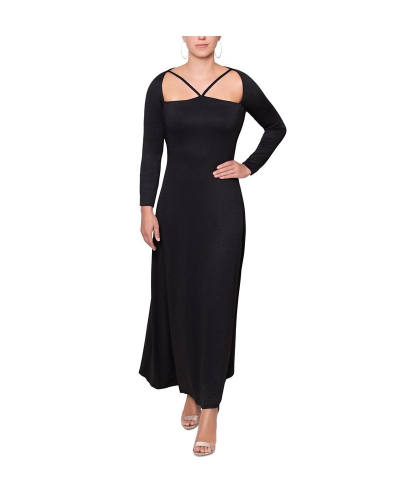 Women's Palmer Strappy-Neck Dress Black $32.61 Dresses