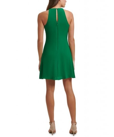 Halter-Neck Ruffle Dress Green $51.20 Dresses