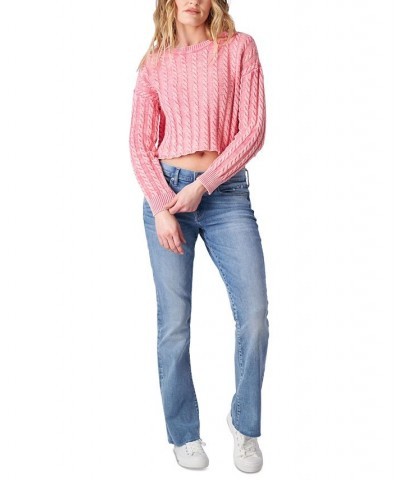 Women's Cable-Knit Sweater & Sweet Bootcut Jeans Cadet Navi Acid Wash $49.05 Jeans