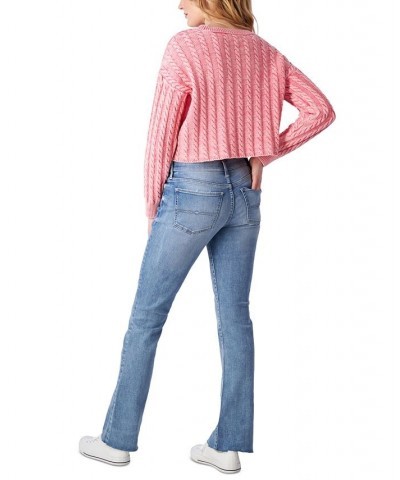 Women's Cable-Knit Sweater & Sweet Bootcut Jeans Cadet Navi Acid Wash $49.05 Jeans