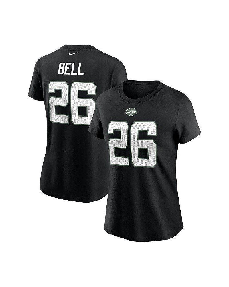 Women's Le'Veon Bell Black New York Jets Name and Number T-shirt Black $25.19 Tops